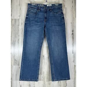 TK Axel Jeans Size 36x28.5 Slim Bootcut Medium Wash Light Distressing‎